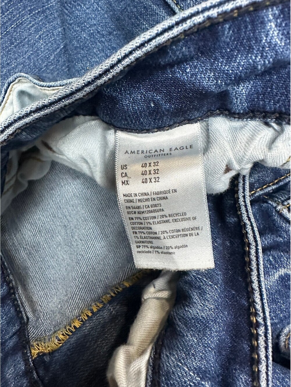 American Eagle Original Straight AirFlex+ medium wash denim jeans 40x32 - Picture 6 of 8